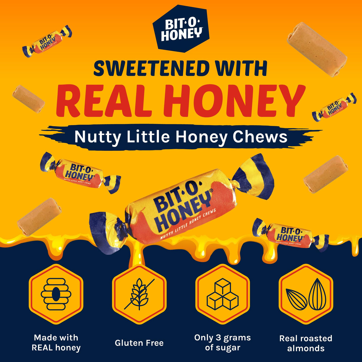 Bit-O-Honey individually wrapped bites ideal for sharing at events.