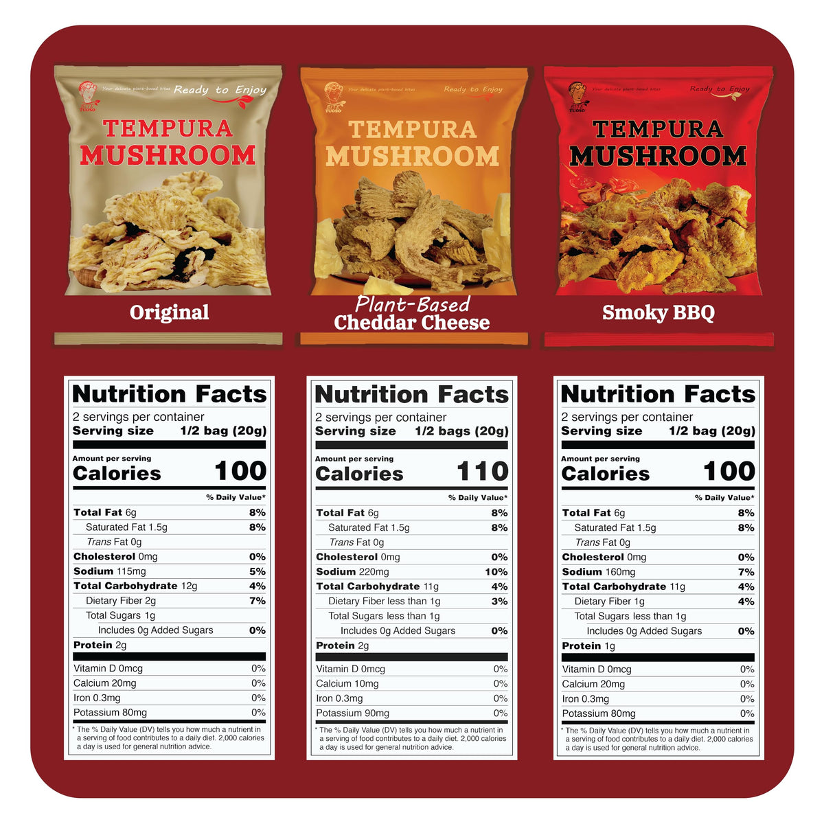 Bitetuoso Tempura Mushroom Chips BBQ pack, smoky crunch for gatherings.