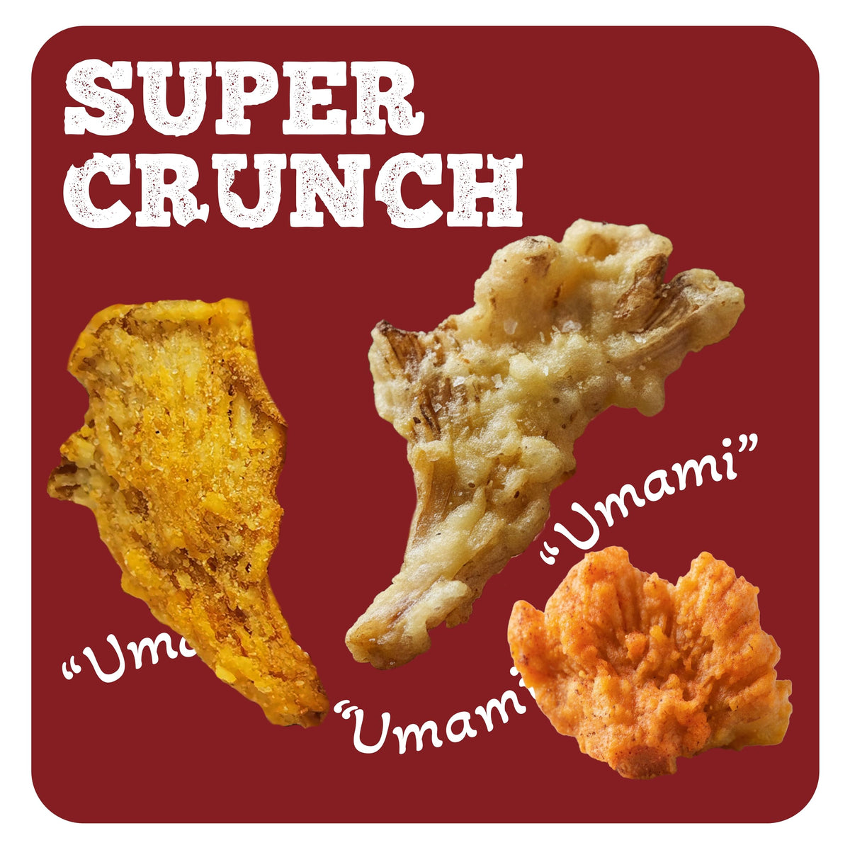 Bitetuoso Tempura Mushroom Chips Cheddar-pack, vegan cheese flavor and bite.
