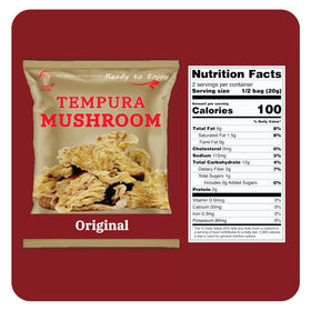 Bitetuoso Tempura Mushroom Chips crispy mushrooms in a bowl for snacking.