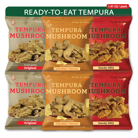 Bitetuoso Tempura Mushroom Chips Original pack, ready-to-eat plant-based snack.