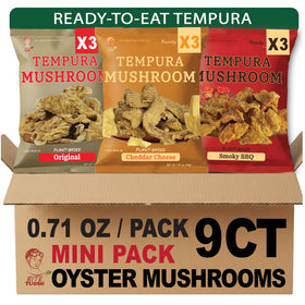 Bitetuoso Tempura Oyster Mushrooms Original Bag shows pure mushroom flavor in a ready-to-eat snack