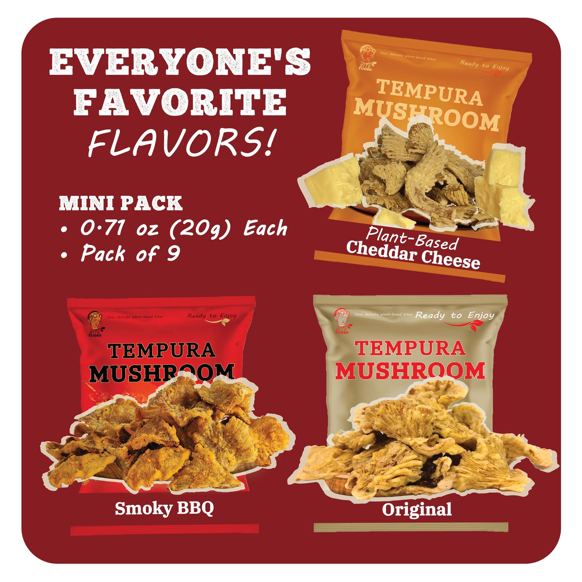 Bitetuoso Tempura Oyster Mushrooms Ready-to-Eat Snack image invites quick nibbling