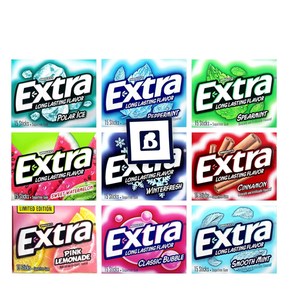 Bitetwist assorted gum 9-pack front view for on-the-go freshness.