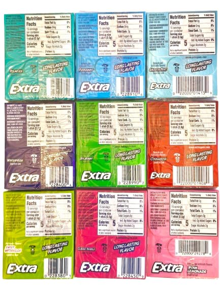 Bitetwist flavor labels close-up with vibrant color variety.