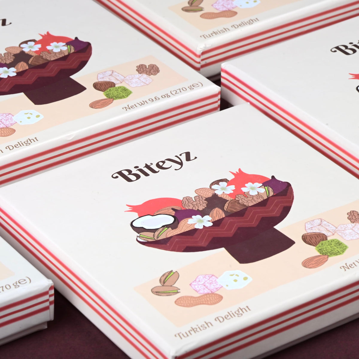 Biteyz Nutty Turkish Delight gift box — ready-to-gift packaging for any occasion