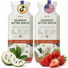 Bitte Soursop bottle front view, vegan alcohol-free wellness shot.