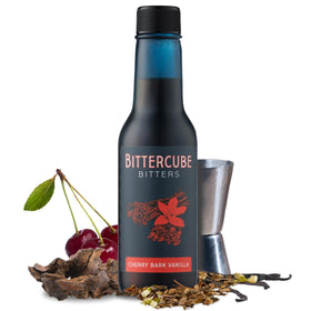 Bittercube Cherry Bark Vanilla bottle highlights a handcrafted aromatic blend ideal for balanced cocktails