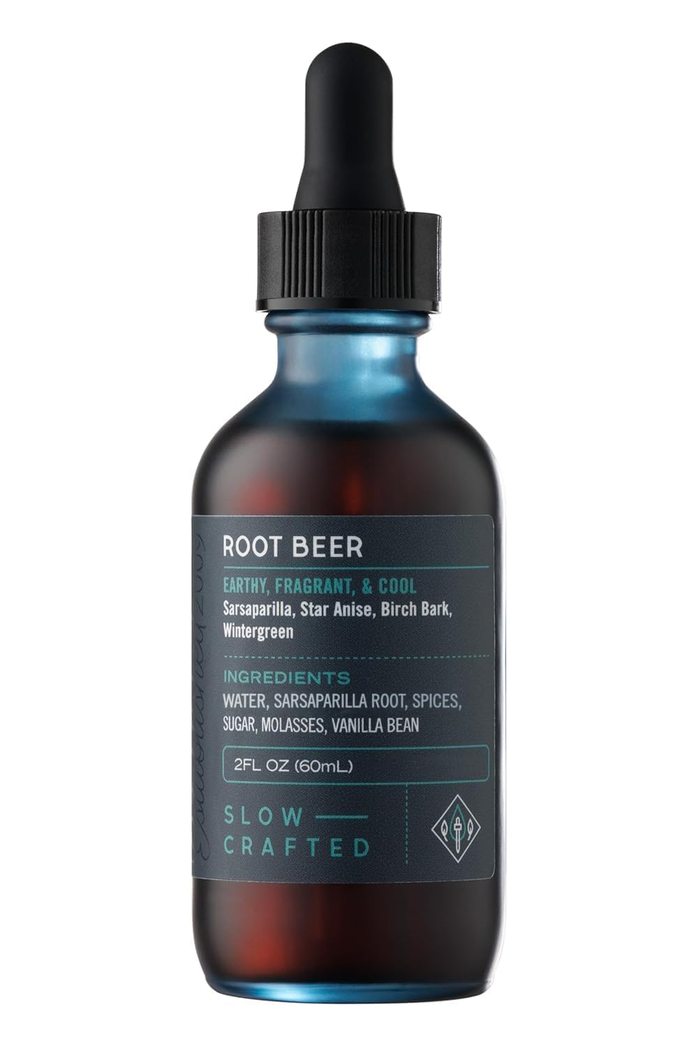 Bittercube Root Beer bitters label closeup highlights premium ingredients for mixology.