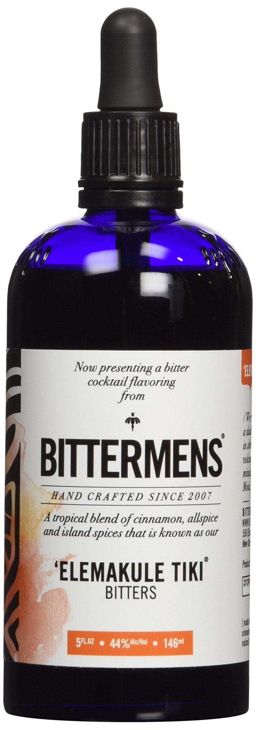 Bittermens Elemakule Tiki Bitters bottle for tropical cocktails with balanced spice