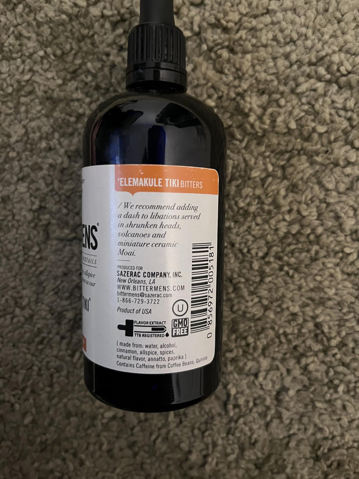 Bittermens Elemakule Tiki Bitters with island spices for Caribbean-inspired drinks.