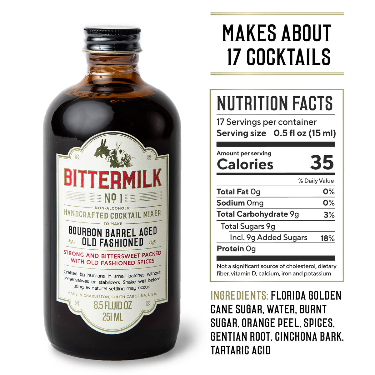Bittermilk No.1 bourbon-barrel-aged profile with oak and spice notes for bourbon cocktails