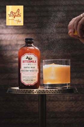 Bittermilk No.3 cocktail setup ready for whiskey sour or margarita.