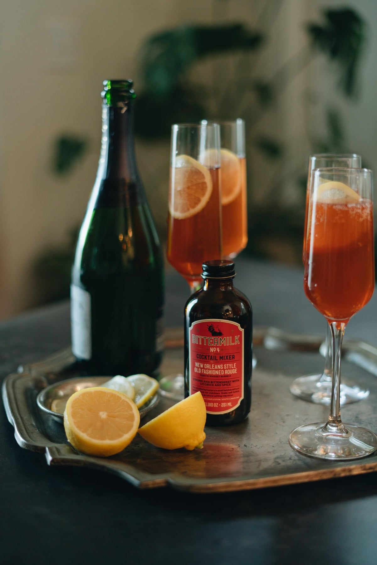Bittermilk No.4 Rouge used to craft a classic New Orleans cocktail at home.