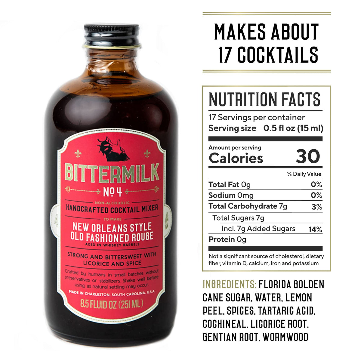 Bittermilk No.4 Rouge being poured into a glass for an Old Fashioned.