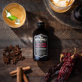 Bittermilk No.6 glass ready to serve mezcal or whiskey cocktails.