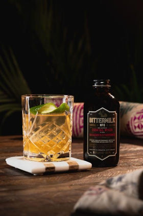Lime twist garnish on Bittermilk No.6 for a bright finish.