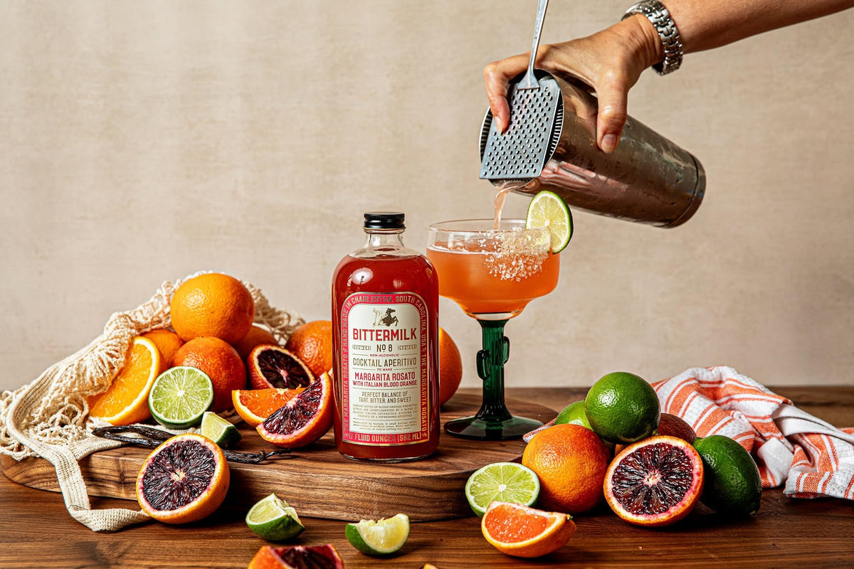 Rosato hue Margarita Mix in a glass suitable for spritzes.