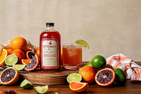 Pour shot showing easy-to-mix formula for quick cocktails.