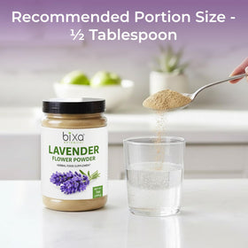 bixa BOTANICAL Lavender Powder jar packaging, 200g for everyday use