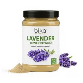 bixa BOTANICAL Lavender Powder on a spoon for quick drink infusions