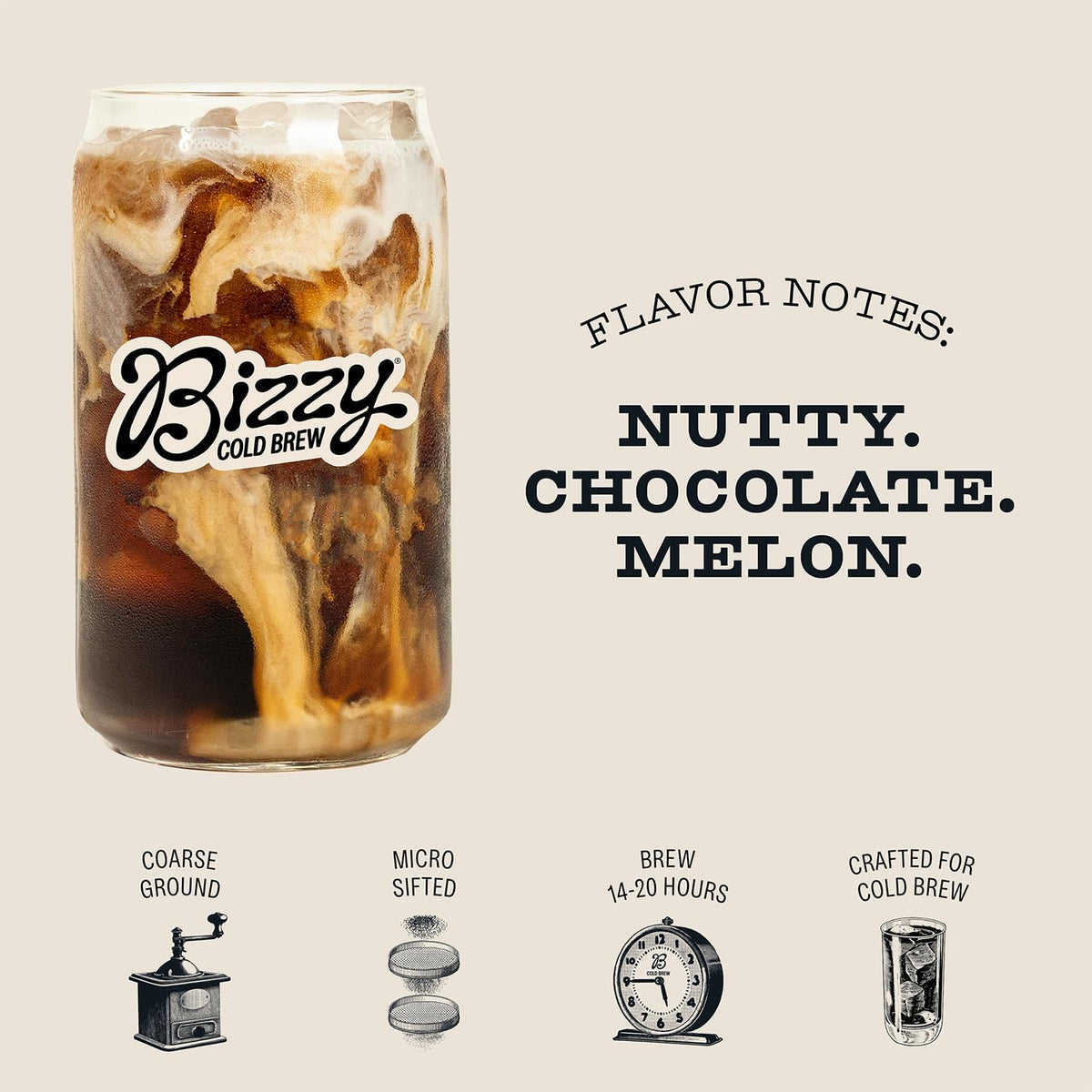 Bizzy 100% Arabica beans from Central and South America.