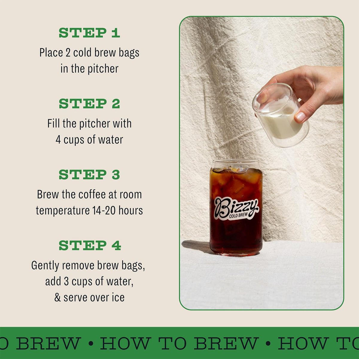 Bizzy Medium-Dark roast offers chocolate and berry notes.