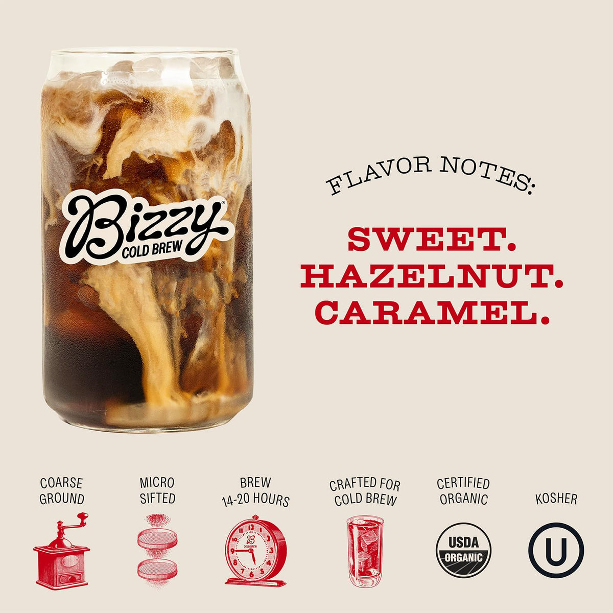 Bizzy Organic Cold Brew brewing setup for customizable brew.