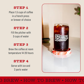 Bizzy Organic Cold Brew shows caramel and hazelnut flavor notes.