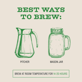 Bizzy Organic Cold Brew medium-dark roast with chocolate and berry notes during brewing.