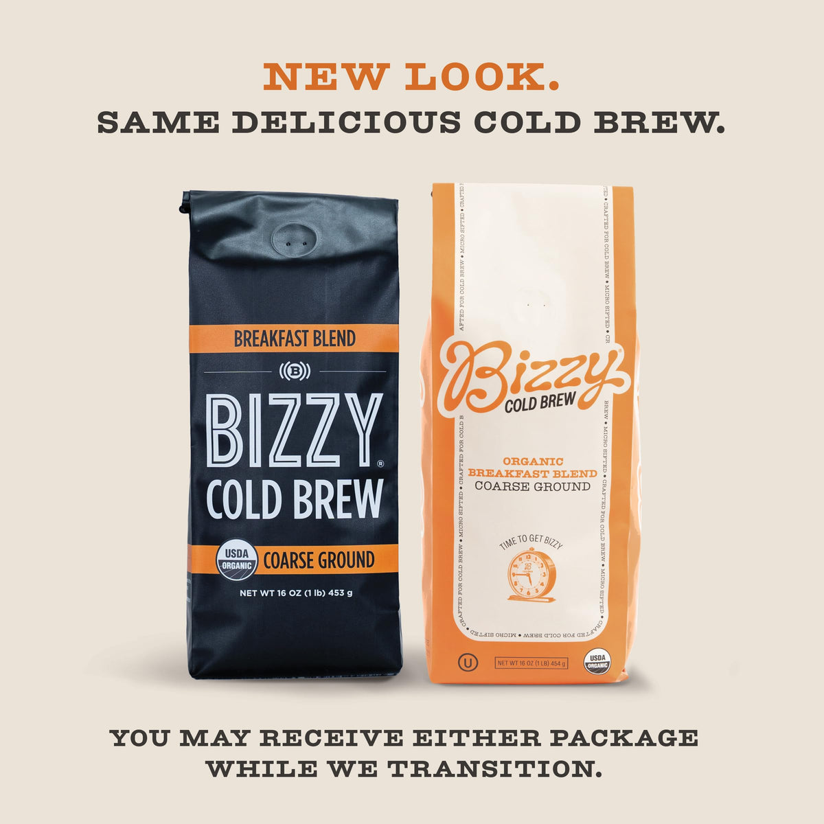 Bizzy Organic Cold Brew micro sifted process highlights consistent grind for cleaner taste.