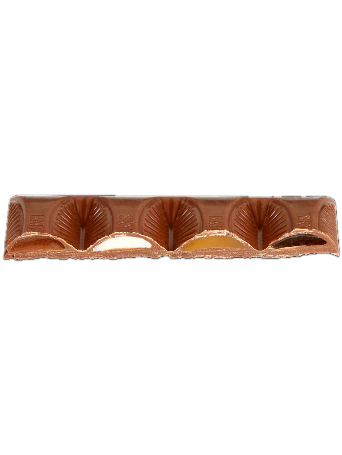Black Duck Skybar vanilla nougat-center cross-section offers smooth textures and balanced sweetness.