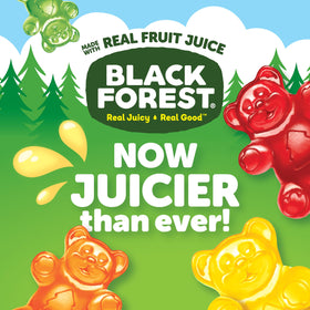 Black Forest Gummy Bears Cherry flavor close-up with juicy real-fruit bite.
