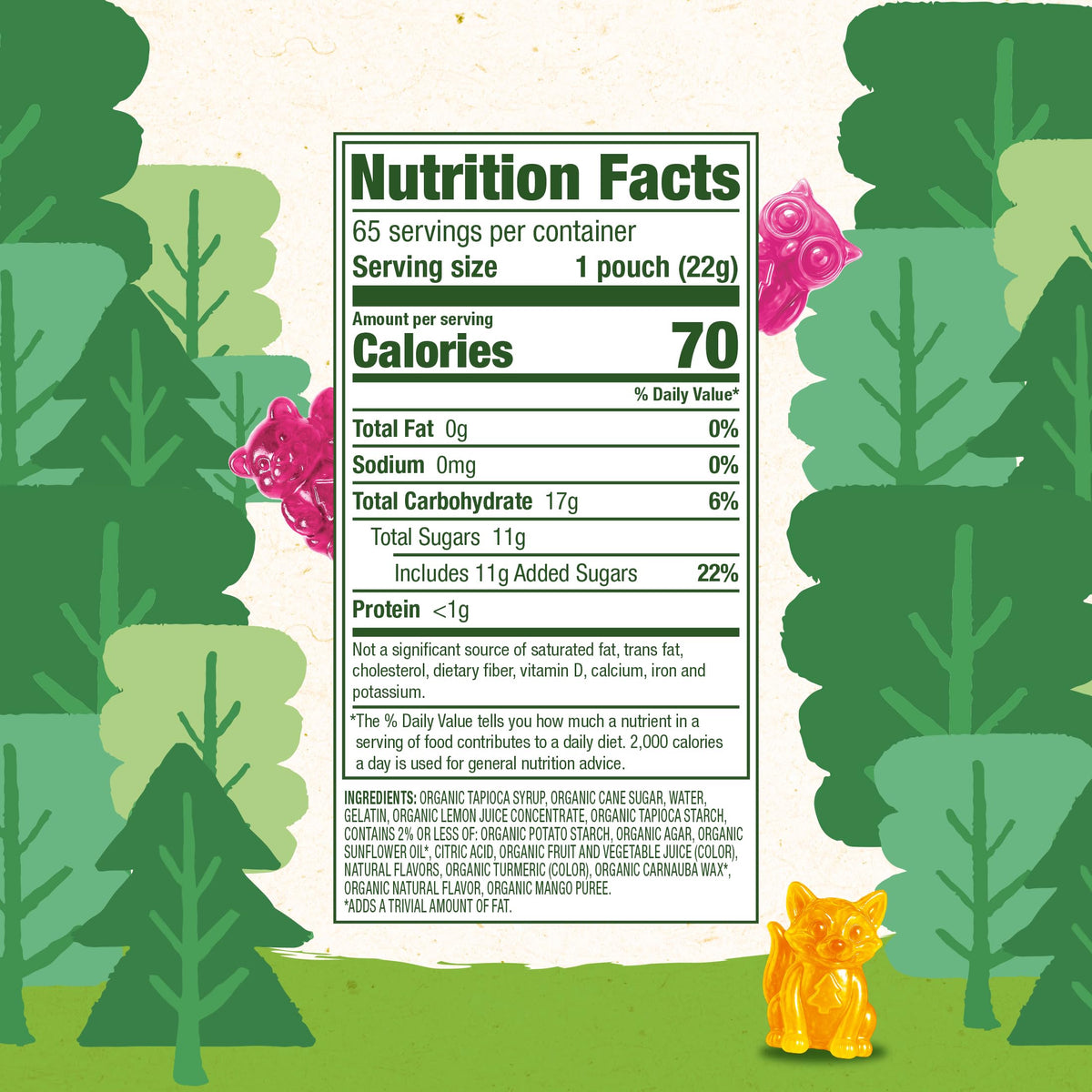 Black Forest Organic Forest Friends 65-count box, convenient multipack for families