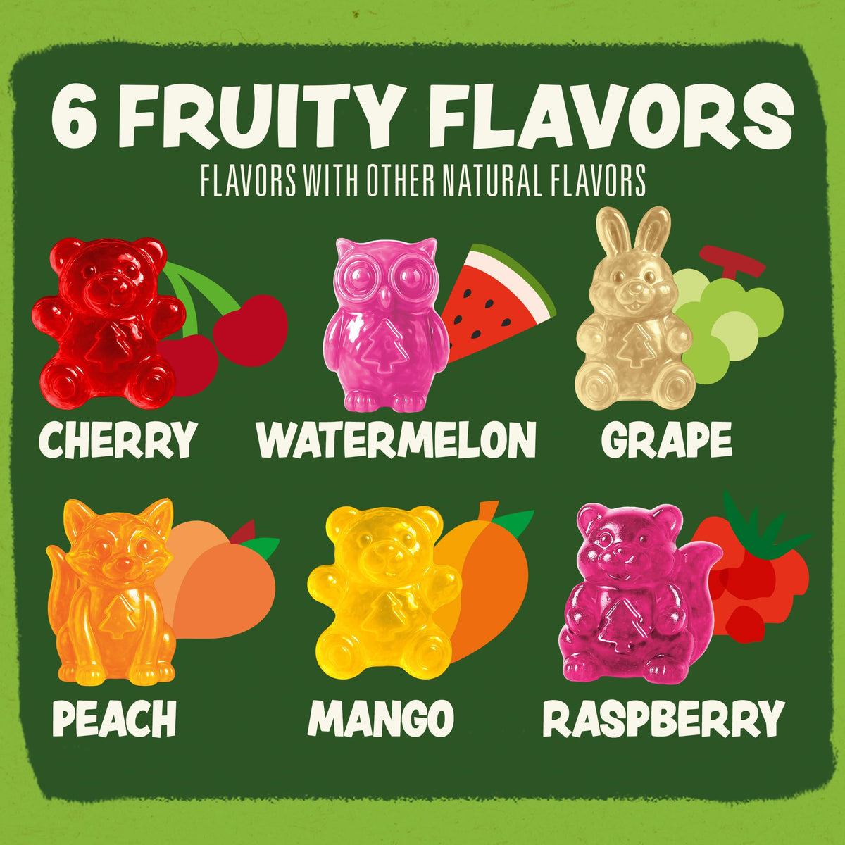 Black Forest Forest Friends Fox gummy, vibrant colors from natural sources