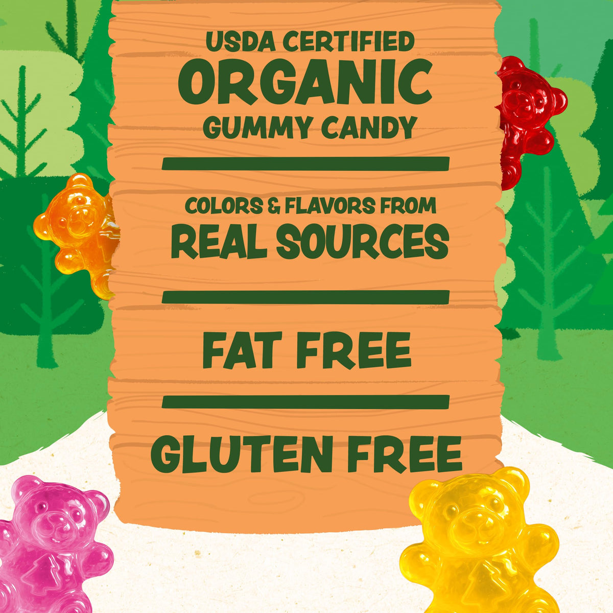 Black Forest Organic Gummy Bears individually wrapped packaging for easy sharing