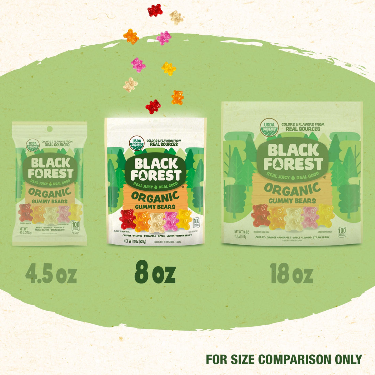 Black Forest Organic Gummy Bears recyclable packaging for easy disposal