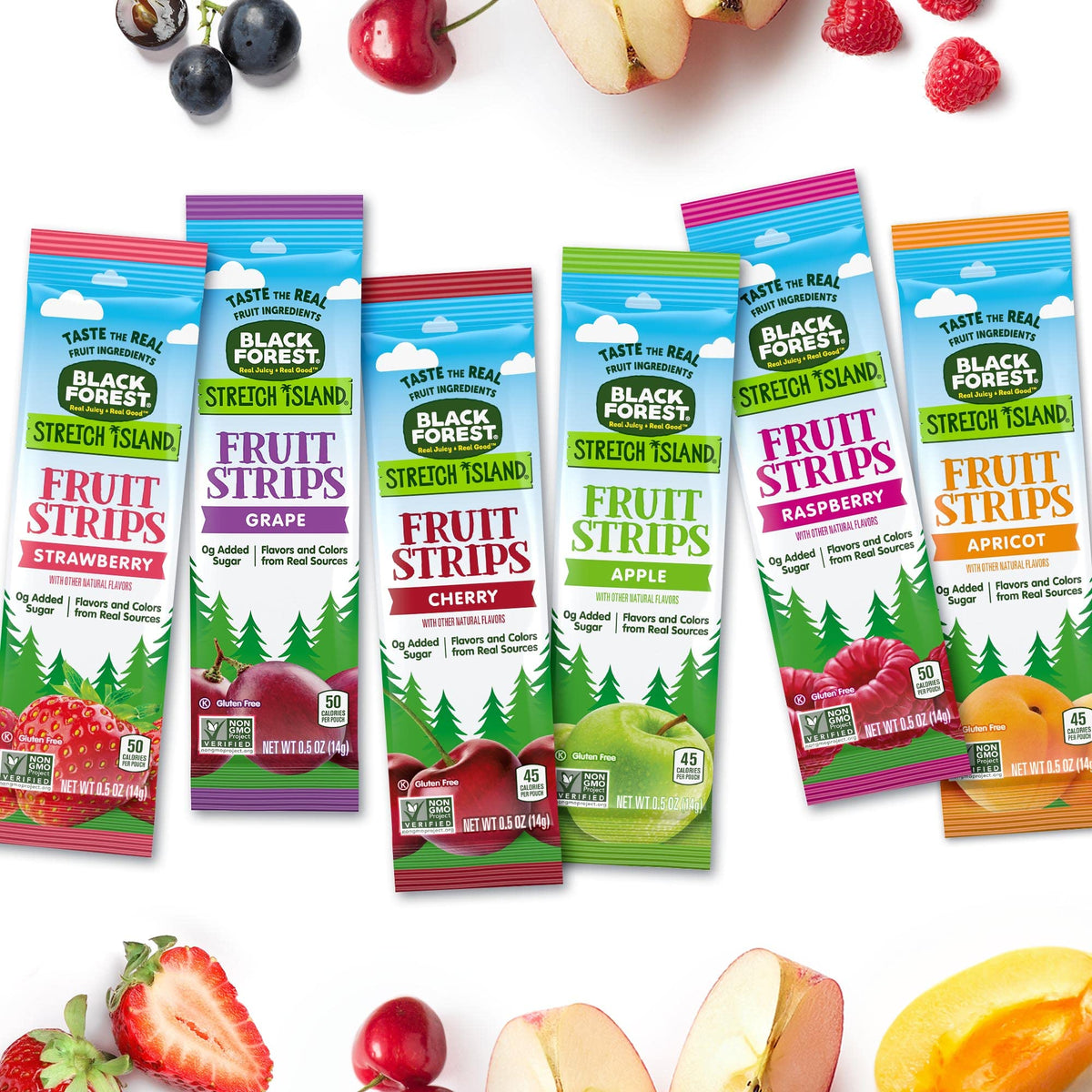 Black Forest Stretch Island Raspberry Strips in a backpack for road trips and quick bites.