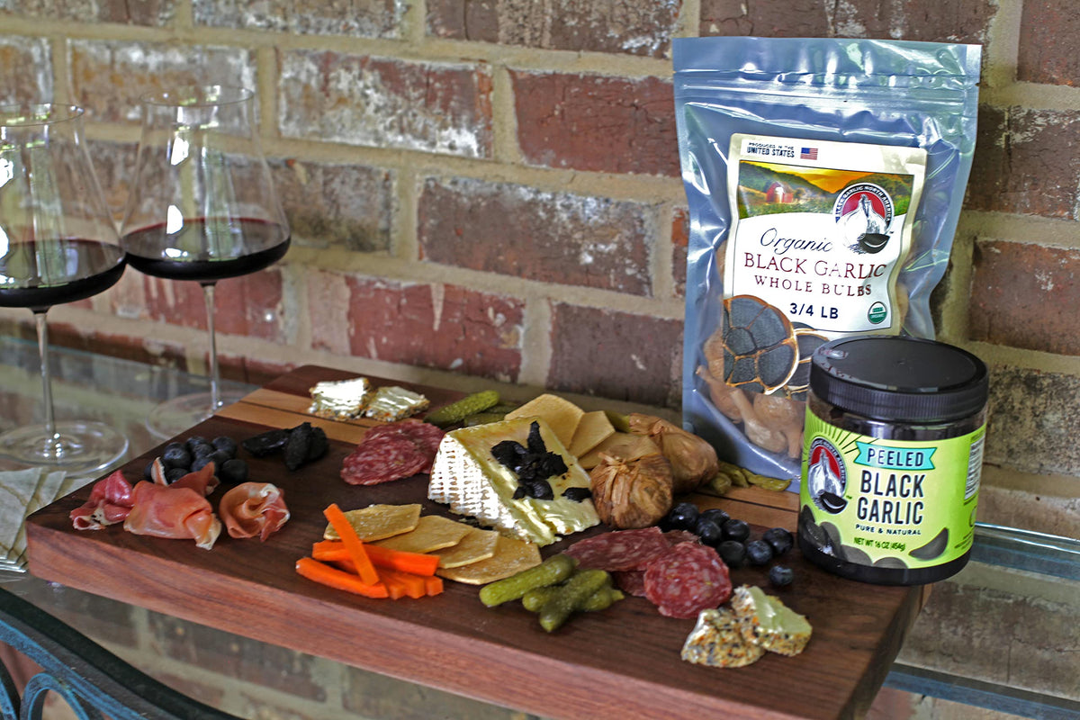 Black Garlic North America fermented bulbs aged 120 days for deep, sweet-tang umami.