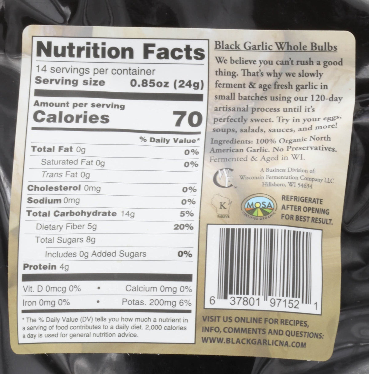 Black Garlic North America 12 oz bag ready for pantry-friendly culinary ideas.