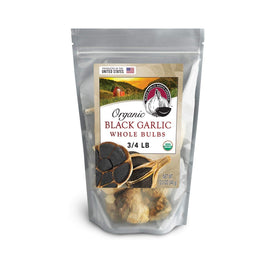 Black Garlic North America whole bulbs in a 12 oz bag for roasting and sauces.
