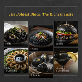 Black Hut squid ink pizza dough creates striking black crust and aroma