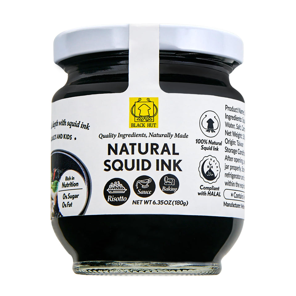 Black Hut squid ink powder pack adds dramatic color to pasta and risotto