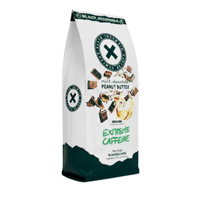Black Insomnia Coffee bag front view, bold roast for a strong morning