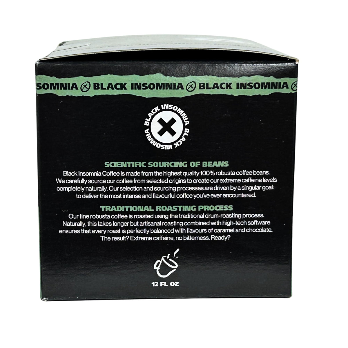BLACK INSOMNIA COFFEE single-serve cups ready for Keurig brewers and quick brew.