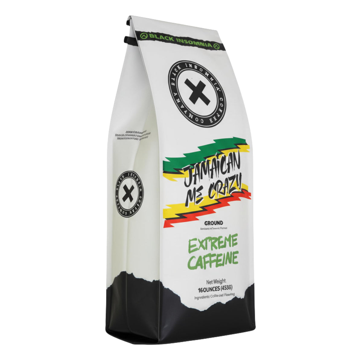 Black Insomnia Extreme Caffeine ground bag for all-night focus