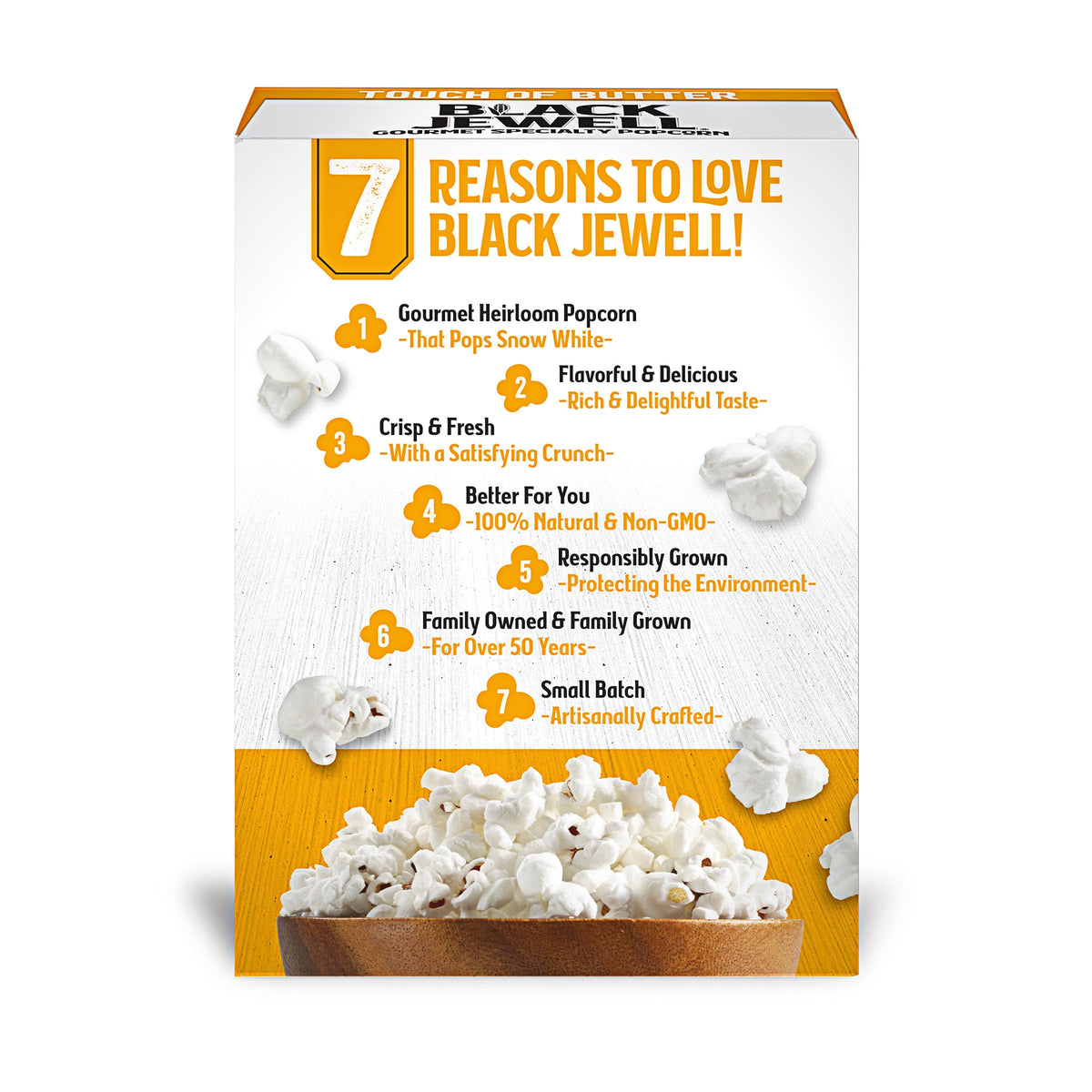 Black Jewell heritage kernel closeup—rich natural flavor from rare kernels.
