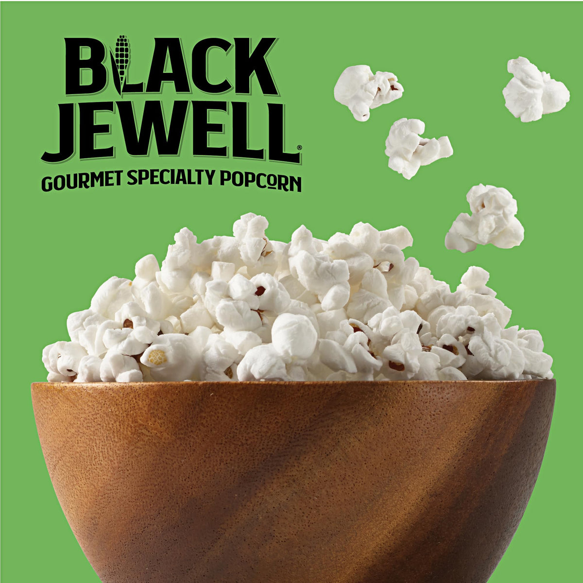 Black Jewell natural, non-GMO popcorn in chemical-free bags.