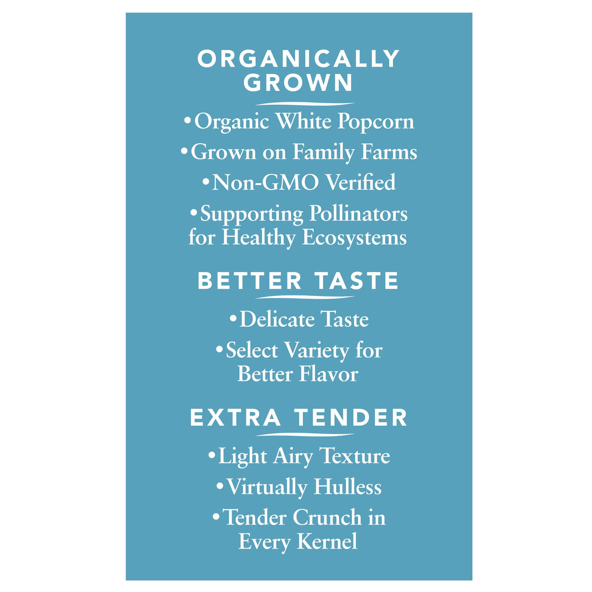 Black Jewell Organic Select White popcorn microwave-ready view for quick, tasty snacking.
