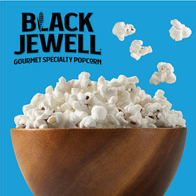 Black Jewell microwave popcorn popping in a microwave for fast prep